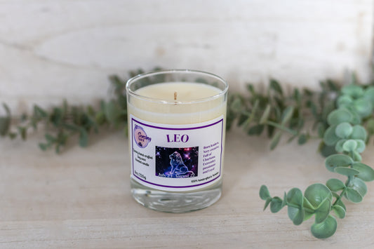 Leo zodiac soy wax candle with Angel fragrance